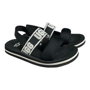 UGG Kids Kazuma Sling Sandals Size 13 Black & White Excellent Condition Summer
